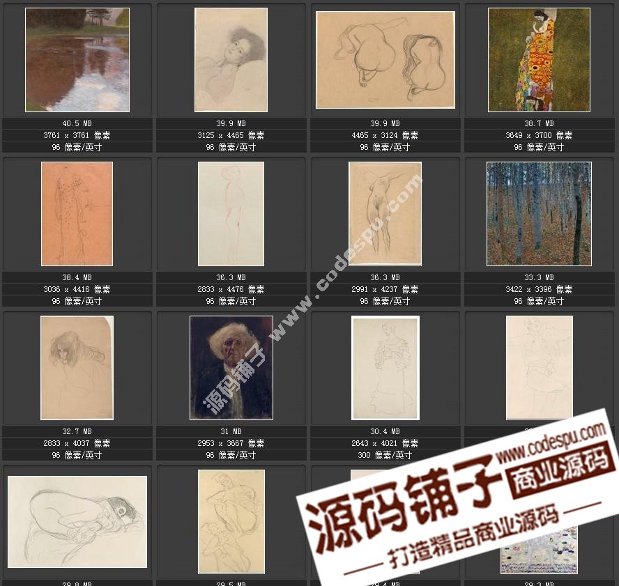 克里姆特 高清油畫圖片60幅 奧地利分離派大師作品電子版