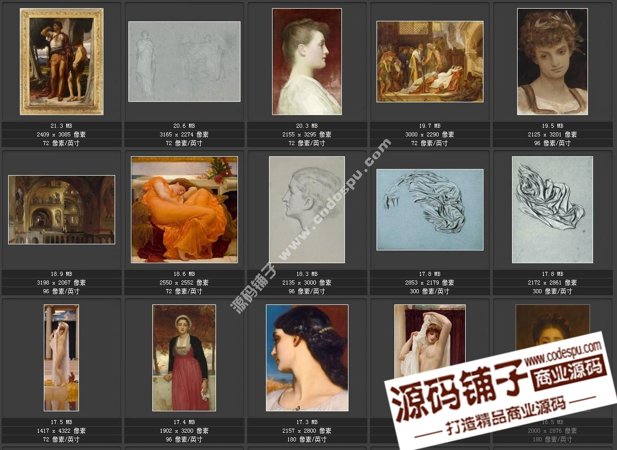 萊頓Leighton 繪畫作品集高清唯美油畫大圖片85幅 油畫裝飾畫素材