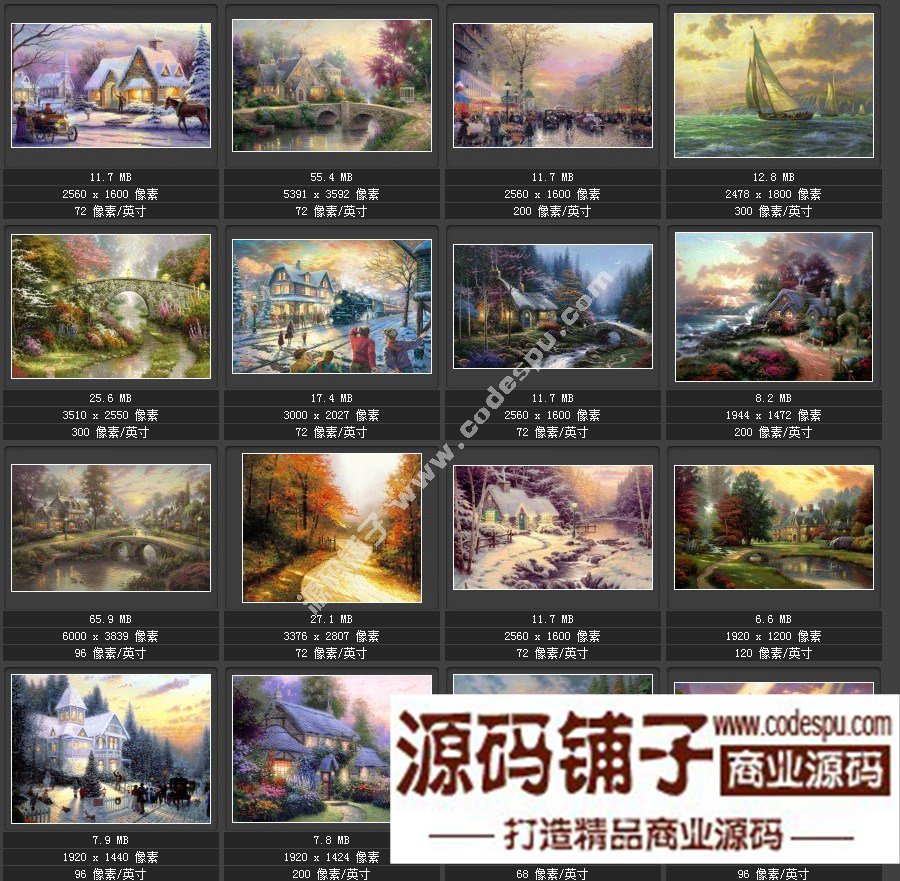 美國風景畫家Thomas 托馬思·金凱德〓油畫作品高清大圖片60幅集