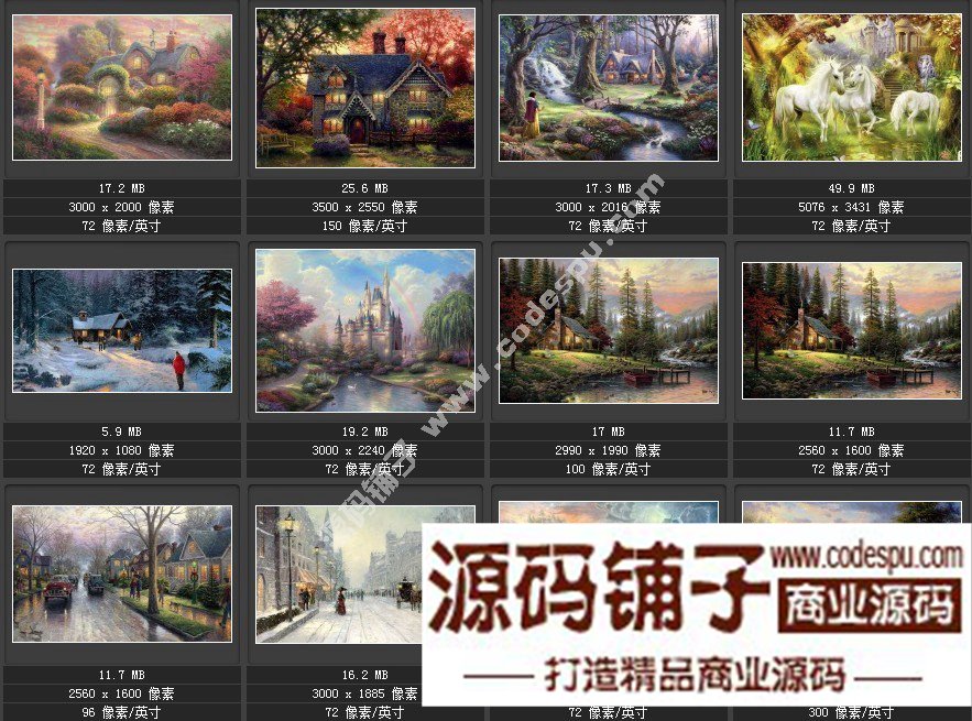 美國風景畫家Thomas 托馬思·金凱德〓油畫作品高清大圖片60幅集