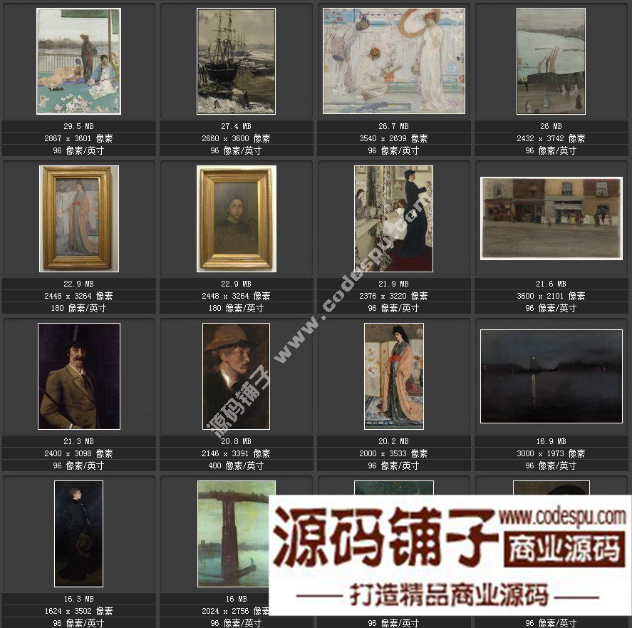 美國印象派畫家★惠斯勒McNeill Whistler〓繪畫作品高清圖228幅