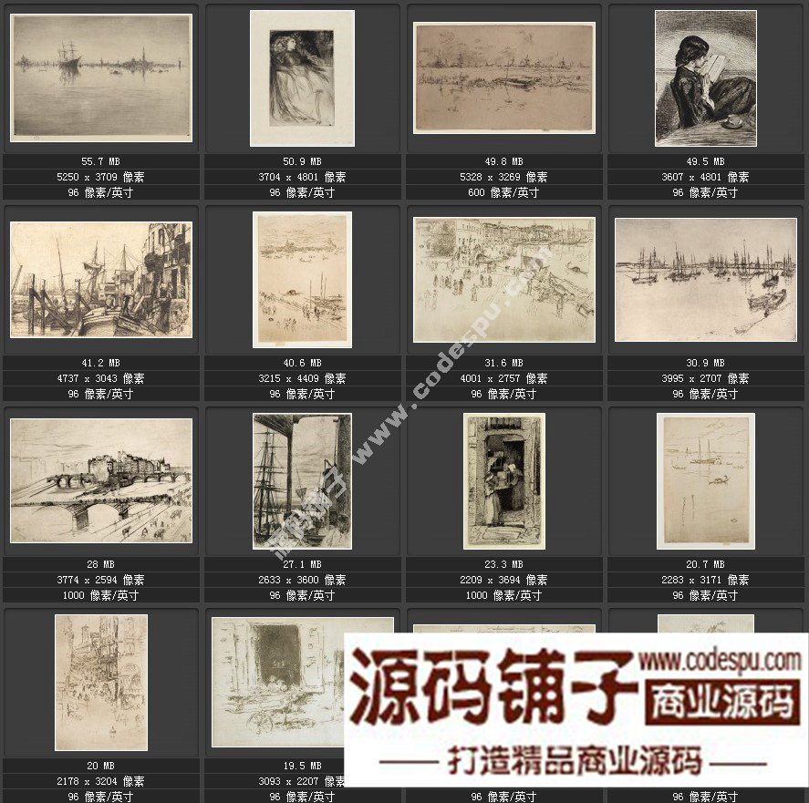 美國印象派畫家★惠斯勒McNeill Whistler〓繪畫作品高清圖228幅