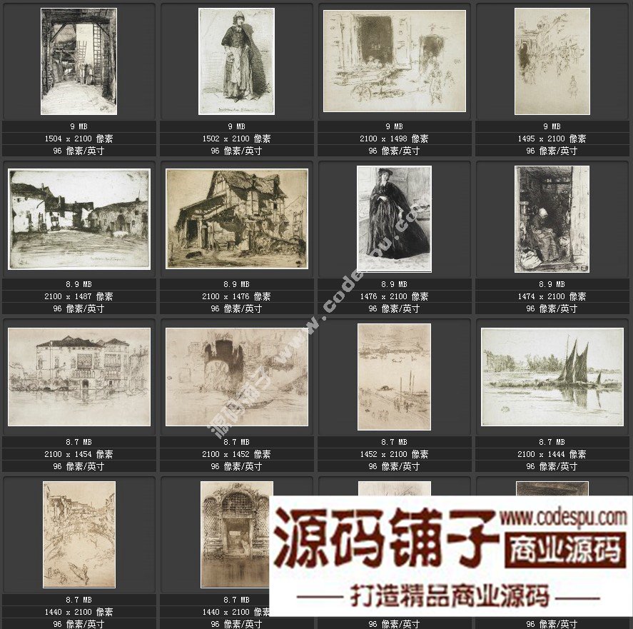 美國印象派畫家★惠斯勒McNeill Whistler〓繪畫作品高清圖228幅