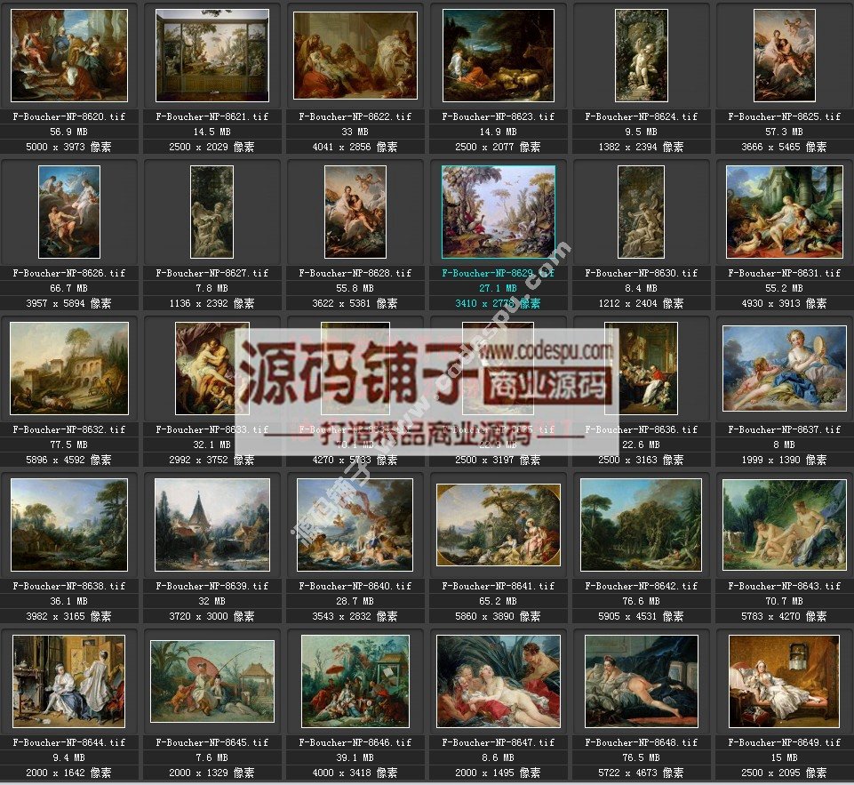 洛可可畫派★弗朗索瓦.布歇 Boucher 繪畫作品高清圖片140幅