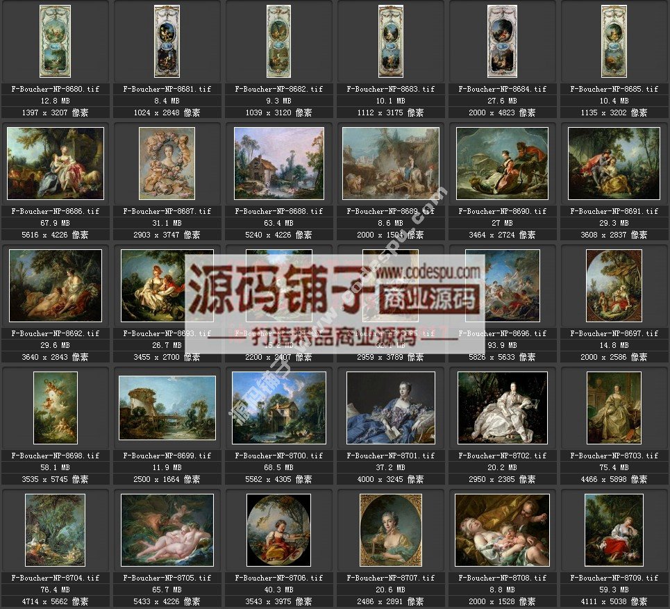 洛可可畫派★弗朗索瓦.布歇 Boucher 繪畫作品高清圖片140幅