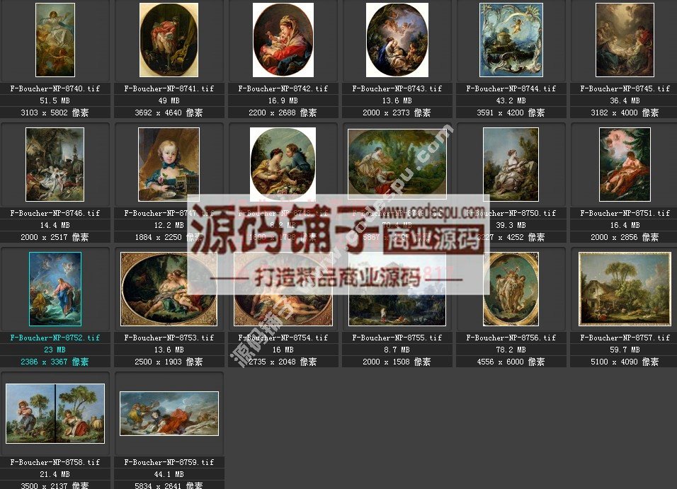 洛可可畫派★弗朗索瓦.布歇 Boucher 繪畫作品高清圖片140幅
