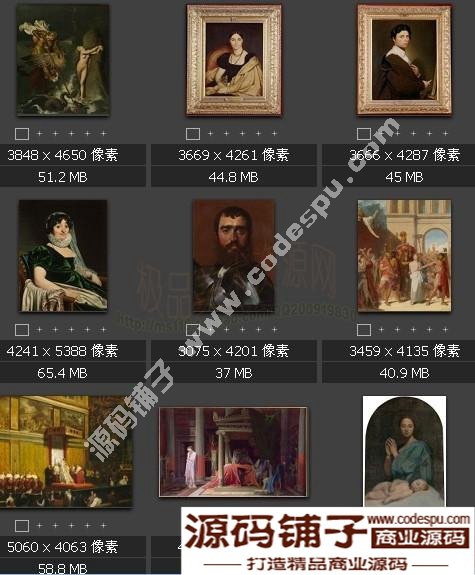油畫高清圖片★安格爾 J.A.D Ingres 繪畫作品高清圖片64幅 2.5G