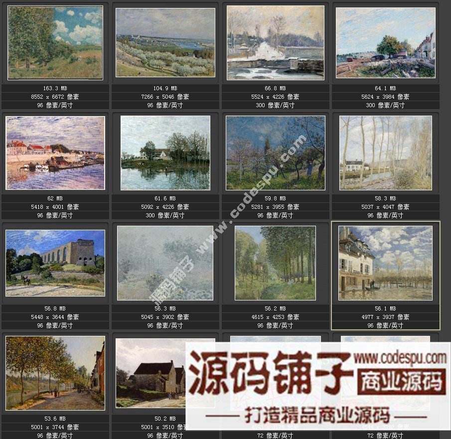油畫素材★印象派大師★西斯萊Alfred Sisley作品高清圖片集128幅