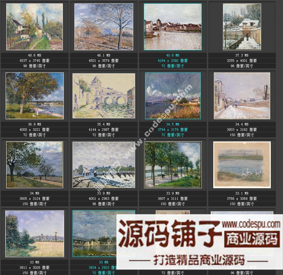 油畫素材★印象派大師★西斯萊Alfred Sisley作品高清圖片集128幅
