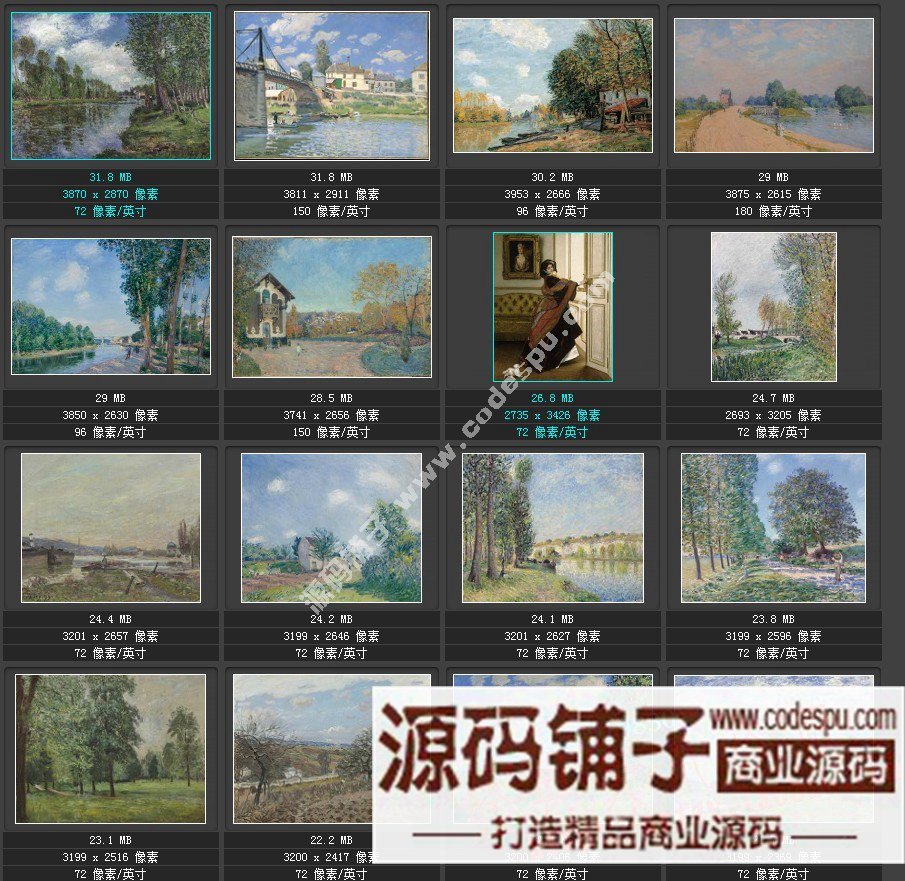 油畫素材★印象派大師★西斯萊Alfred Sisley作品高清圖片集128幅