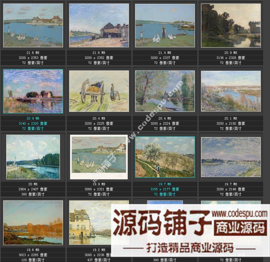 油畫素材★印象派大師★西斯萊Alfred Sisley作品高清圖片集128幅