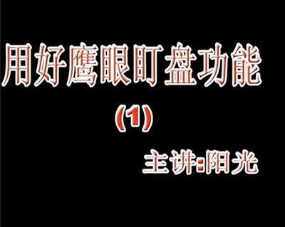 用好鷹眼盯盤功能 陽光(顏為民)主講