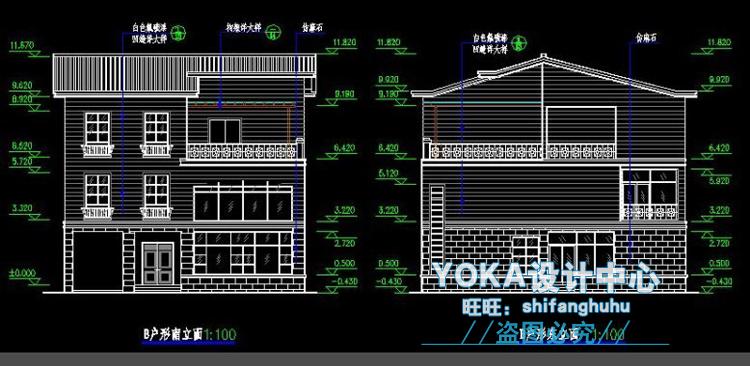 全套新農村自建房CAD圖紙_別墅施工圖_效果圖