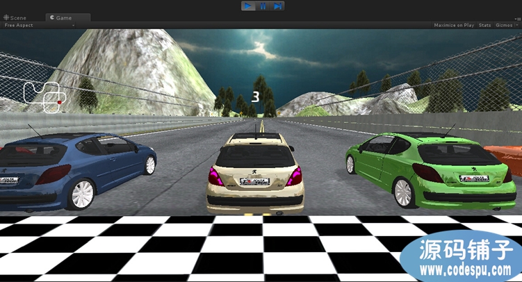 Unity 3D《極品狂暴飛車》游戲源碼_unity5.2版本實測可用