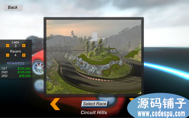 unity賽車游戲項目模板源碼 Racing Game Template