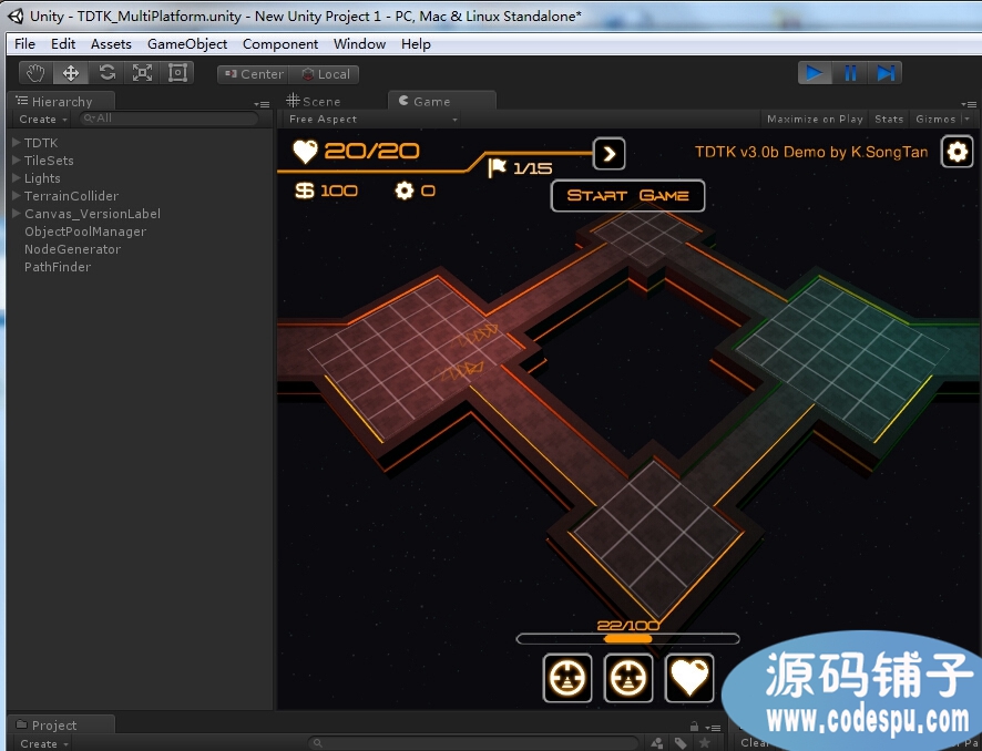 Unity3D塔防類游戲源碼 《家園之戰(zhàn)》完整源碼