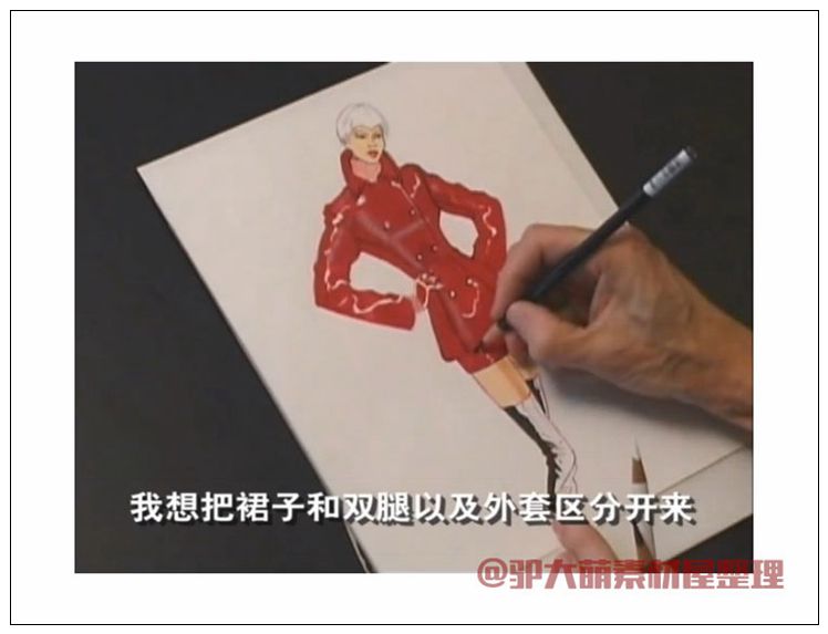 時裝畫繪畫技法_模特服裝馬克筆效果圖視頻教程1.44G素材
