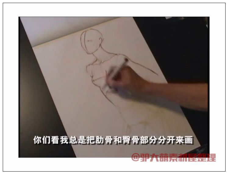 時裝畫繪畫技法_模特服裝馬克筆效果圖視頻教程1.44G素材