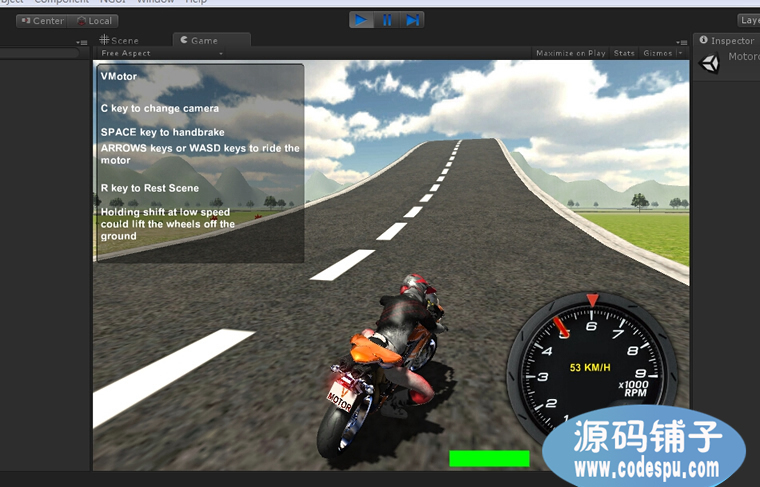 Unity 3D 競(jìng)技類《摩托賽車》游戲源碼 完整項(xiàng)目VMOTO游戲源碼