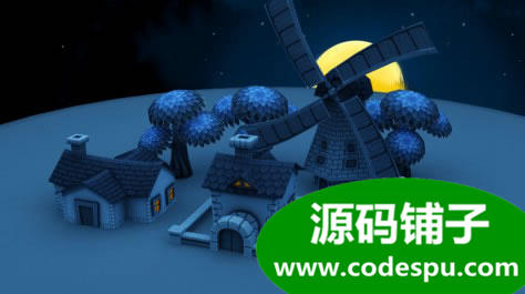 Unity恐怖卡通農場萬圣節場景 適用于移動設備