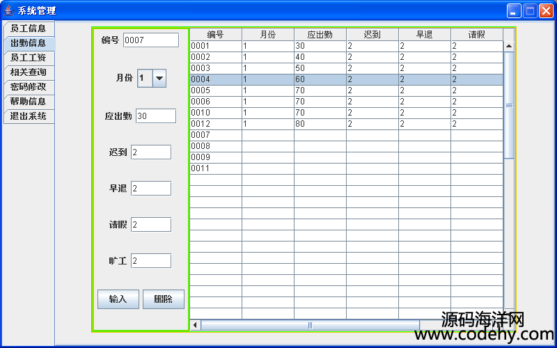 1000-java swing 工作考勤管理系統(tǒng)源碼+論文+開題報(bào)告 mysql數(shù)據(jù)庫
